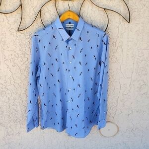 Crosby & Howard Stretch Fabric Light Blue Button Down LS Bird Sz. XL Dress Shirt